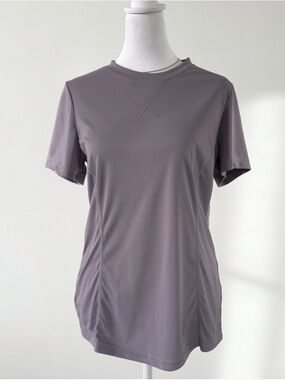 Avoogue Dusty Lavender Short Sleeve Active Tee | Crewneck Workout Top Quick Dry